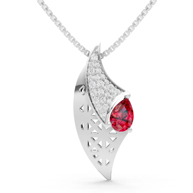 Ruby Pear Gemstone Pendant