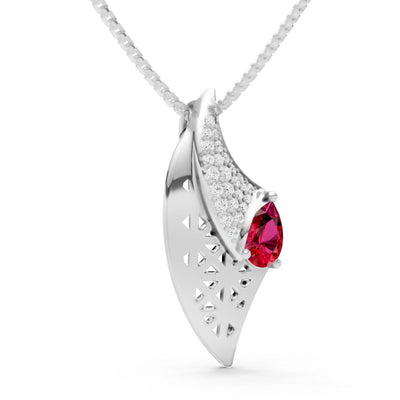 Ruby Pear Gemstone Pendant