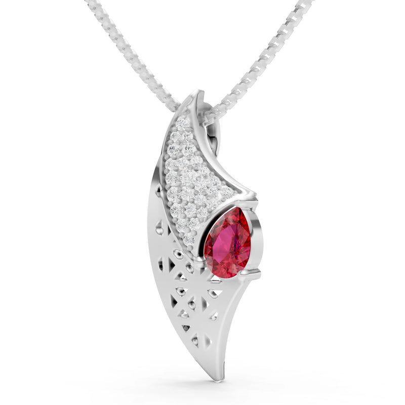 Ruby Pear Gemstone Pendant