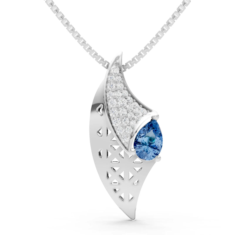 London Blue Topaz Pear Gemstone Pendant
