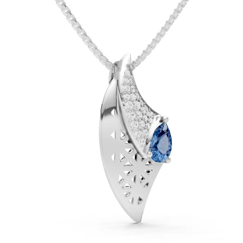 London Blue Topaz Pear Gemstone Pendant