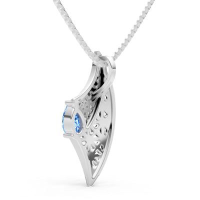 Swiss Blue Topaz Pear Gemstone Pendant
