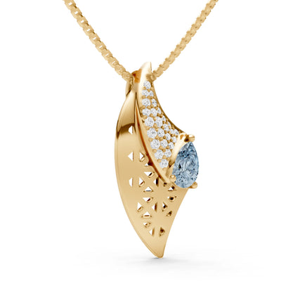 Aquamarine Pear Gemstone Pendant