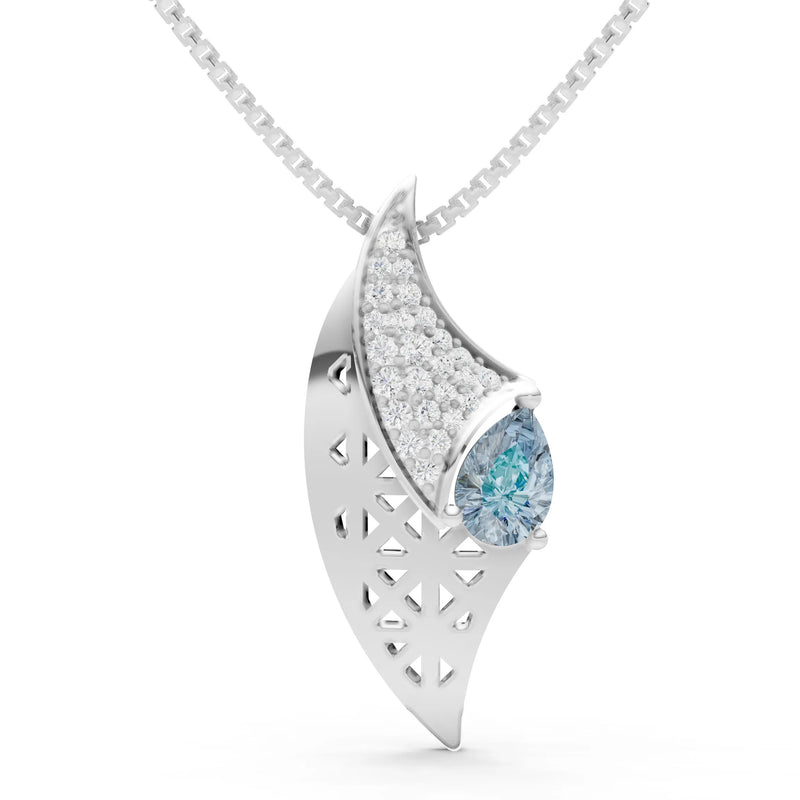 Aquamarine Pear Gemstone Pendant