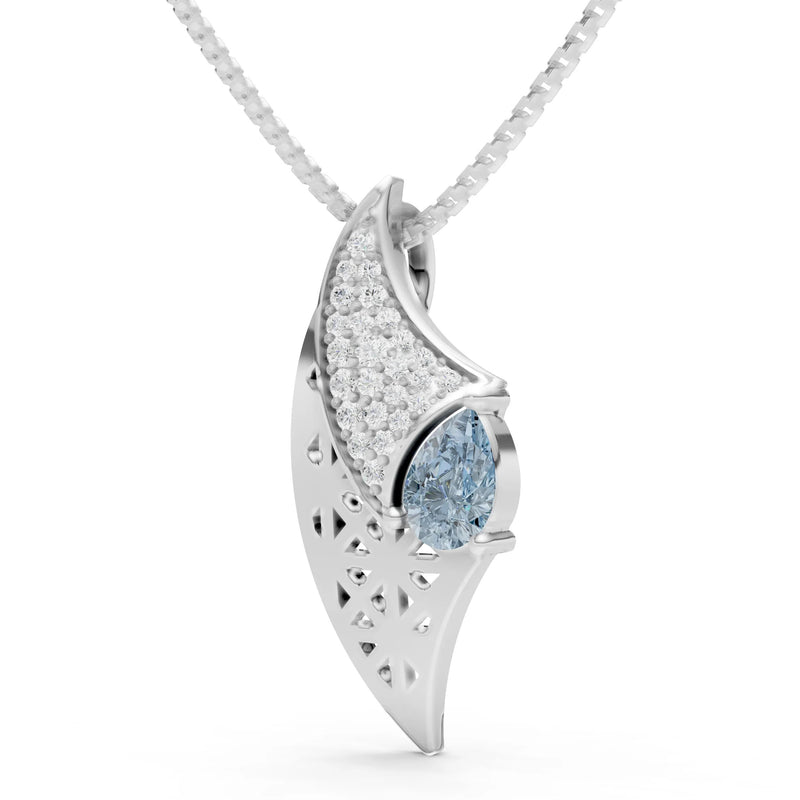 Aquamarine Pear Gemstone Pendant