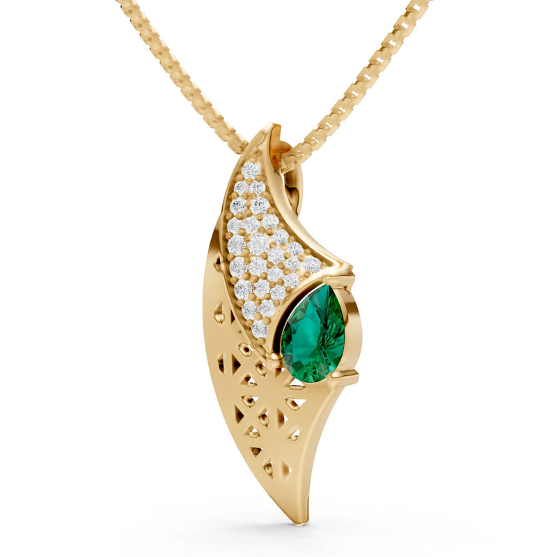 Emerald Pear Gemstone Pendant