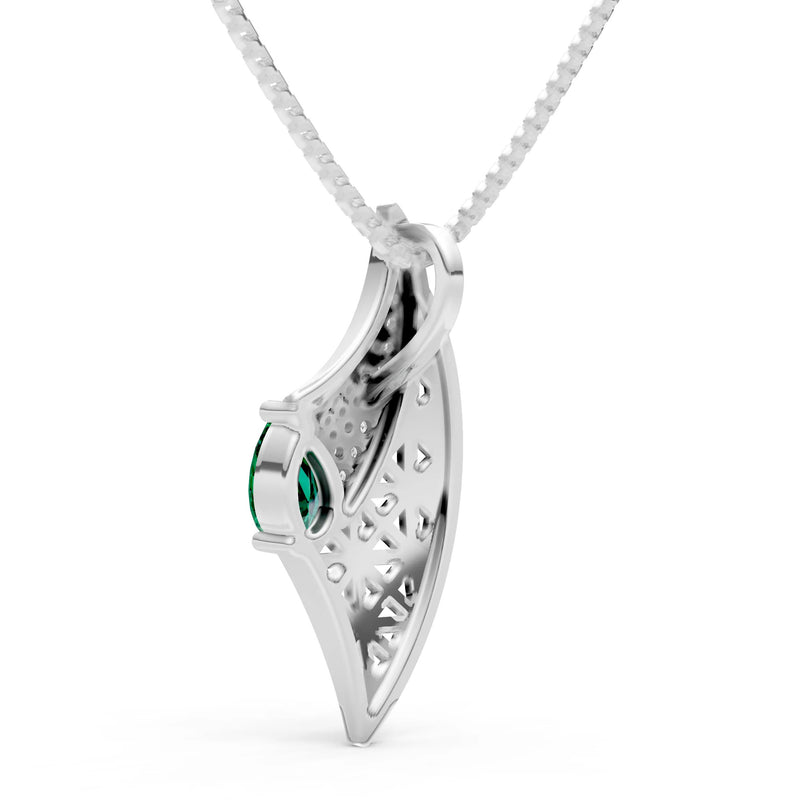 Emerald Pear Gemstone Pendant