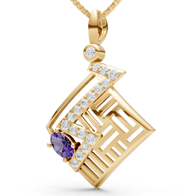 Amethyst Lightning Gemstone Pendant