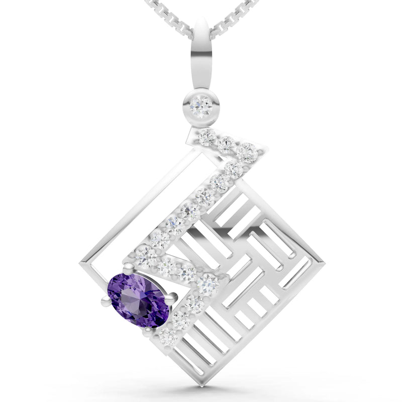 Amethyst Lightning Gemstone Pendant