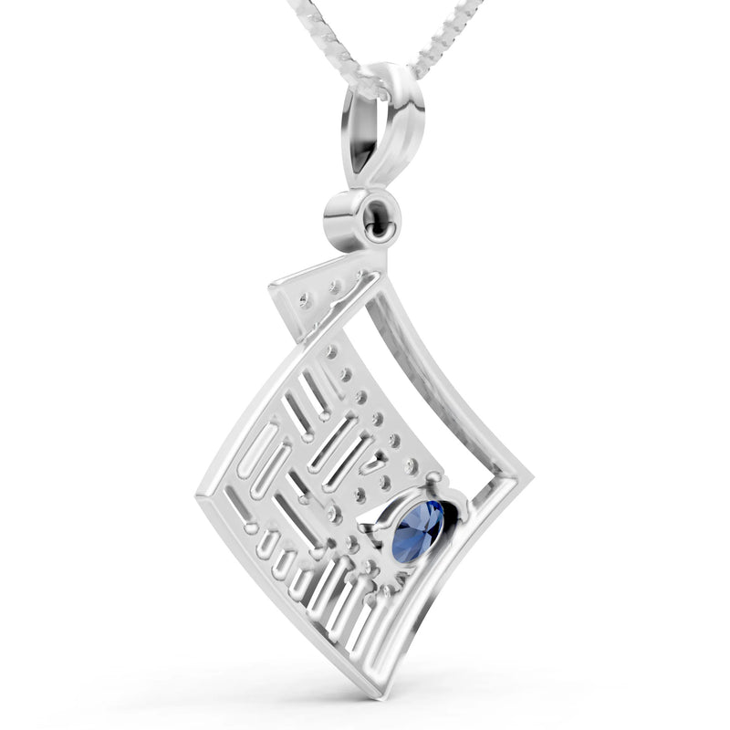 Blue Sapphire Lightning Gemstone Pendant