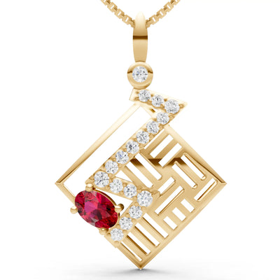 Ruby Lightning Gemstone Pendant