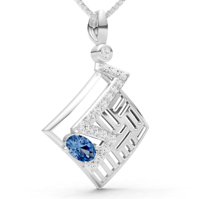 London Blue Topaz Lightning Gemstone Pendant