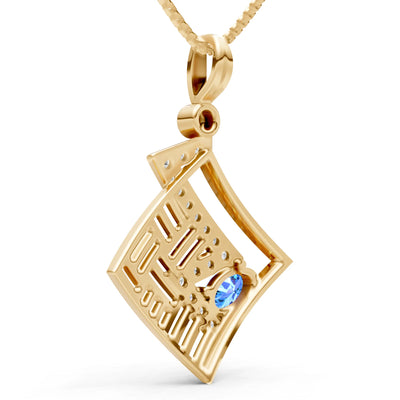 Swiss Blue Topaz Lightning Gemstone Pendant