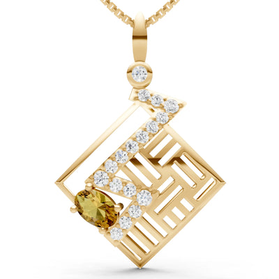 Citrine Lightning Gemstone Pendant