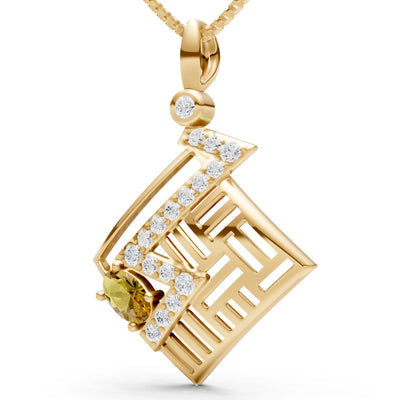 Citrine Lightning Gemstone Pendant