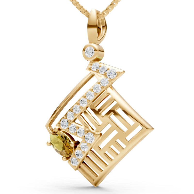 Citrine Lightning Gemstone Pendant