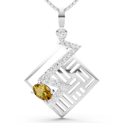 Citrine Lightning Gemstone Pendant