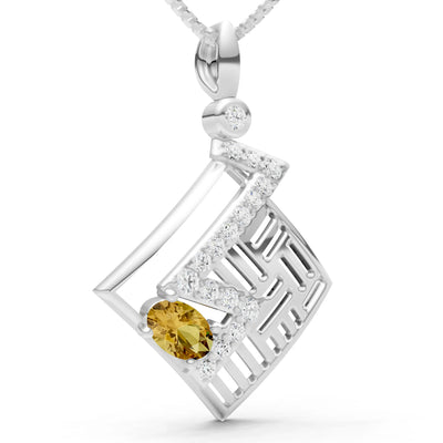 Citrine Lightning Gemstone Pendant