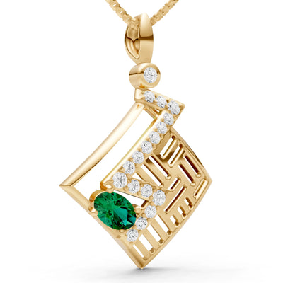 Emerald Lightning Gemstone Pendant
