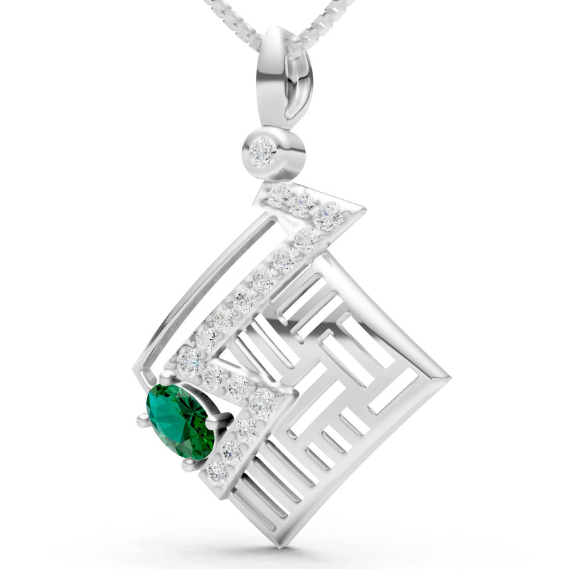 Emerald Lightning Gemstone Pendant