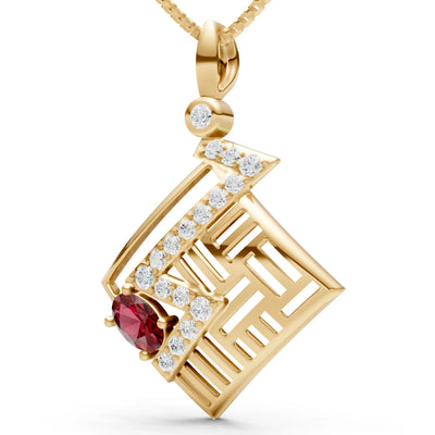 Garnet Lightning Gemstone Pendant