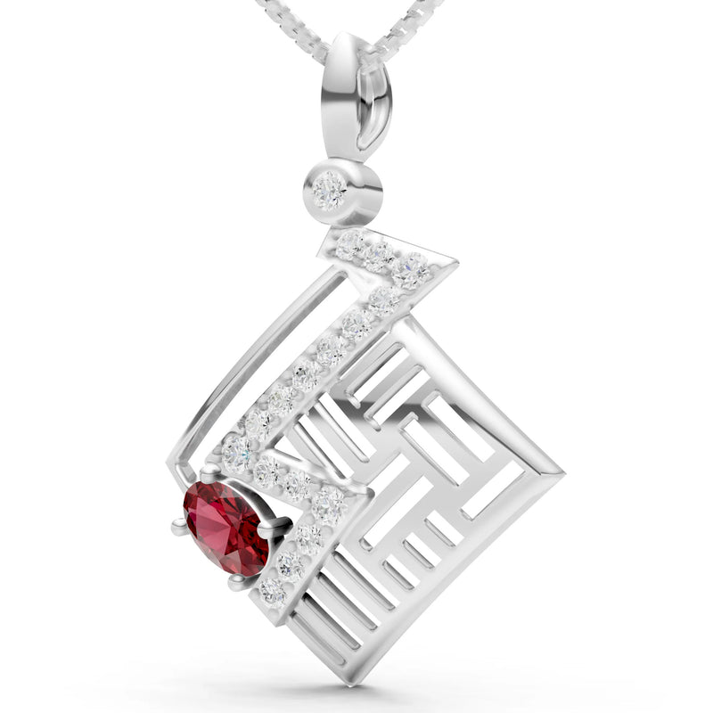 Garnet Lightning Gemstone Pendant
