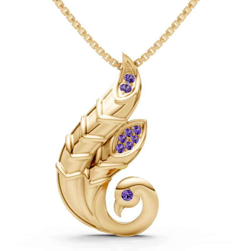 Amethyst Peacock Pendant