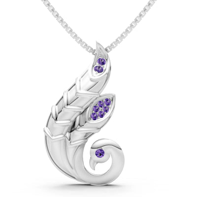 Amethyst Peacock Pendant