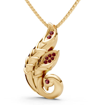 Garnet Peacock Pendant