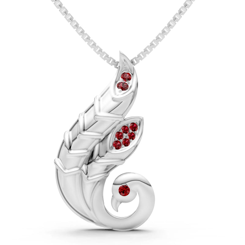 Garnet Peacock Pendant
