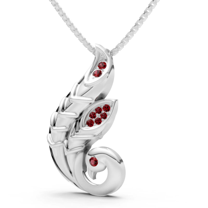 Garnet Peacock Pendant
