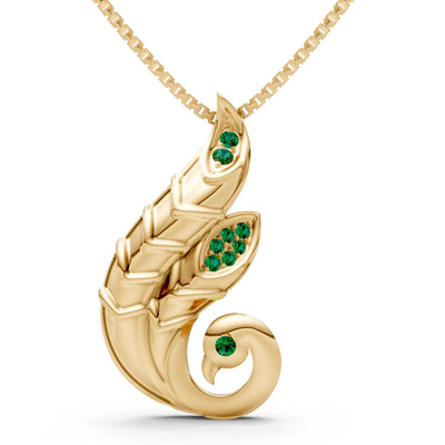 Emerald Peacock Pendant