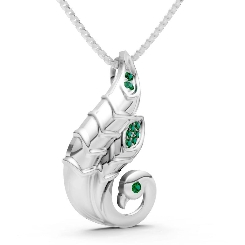 Emerald Peacock Pendant