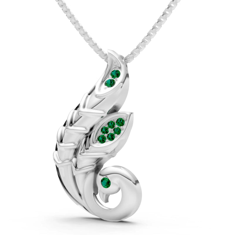Emerald Peacock Pendant