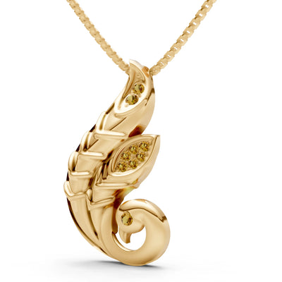 Citrine Peacock Pendant