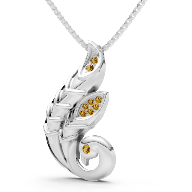 Citrine Peacock Pendant