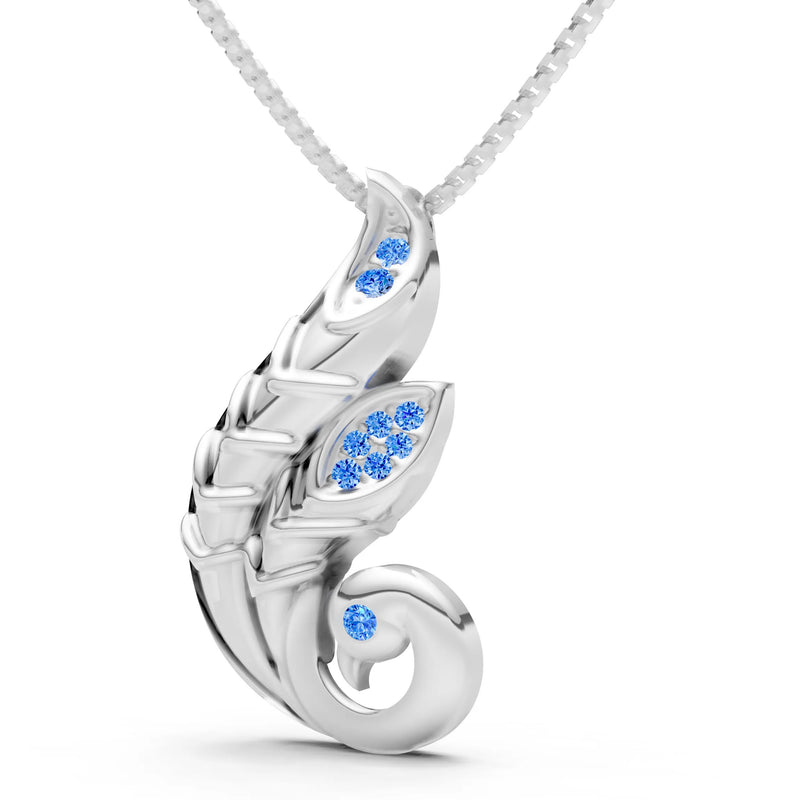 Swiss Blue Topaz Peacock Pendant