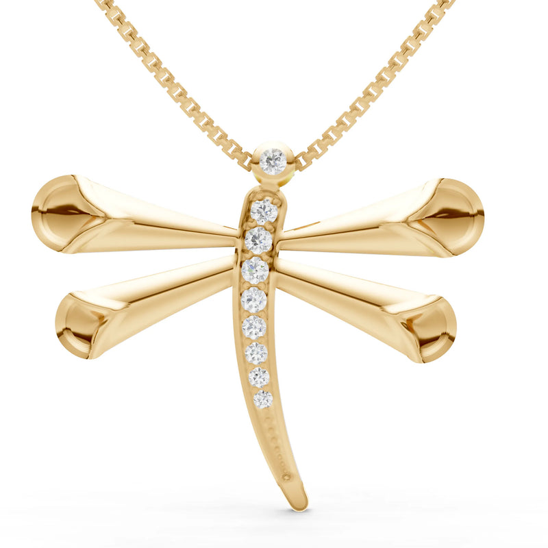Diamond Dragonfly Pendant