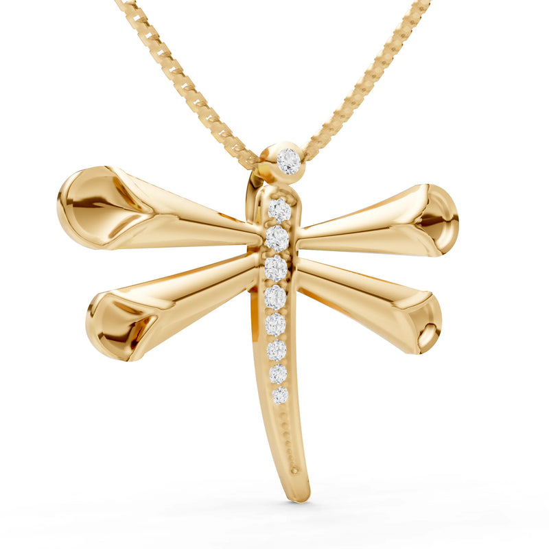 Diamond Dragonfly Pendant