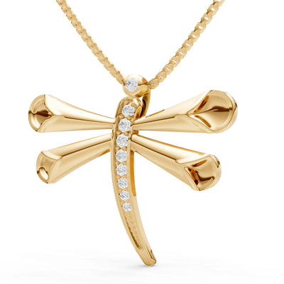Diamond Dragonfly Pendant