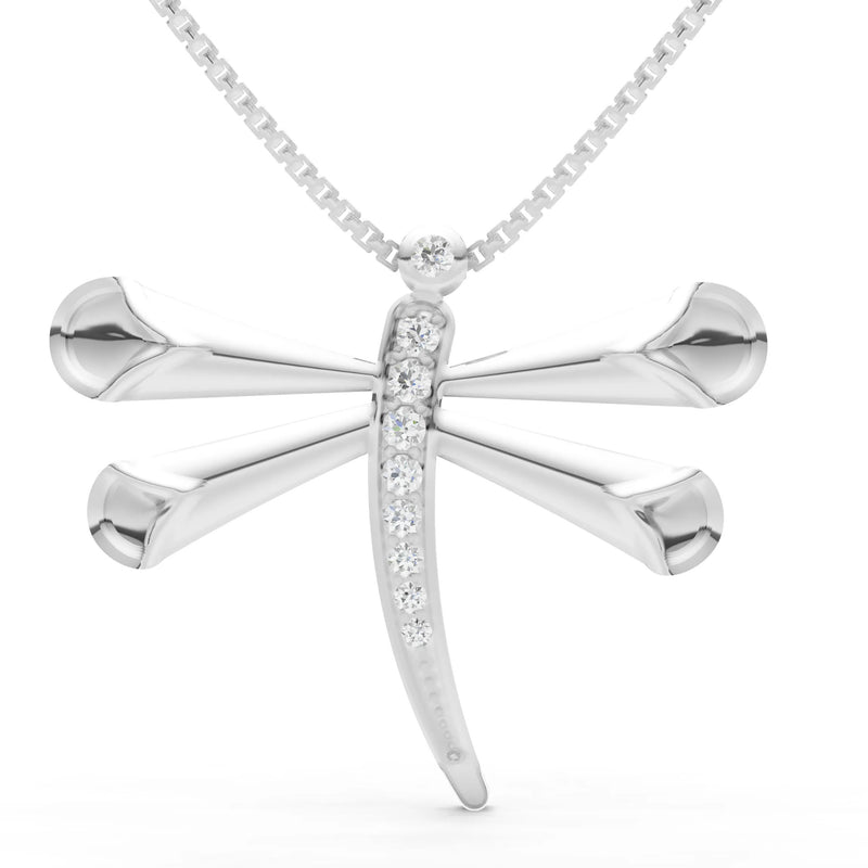 Diamond Dragonfly Pendant