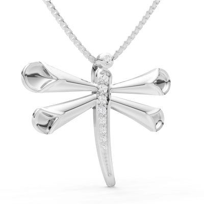 Diamond Dragonfly Pendant