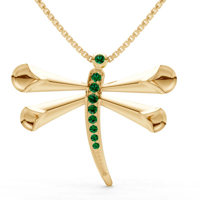 Emerald Dragonfly Pendant