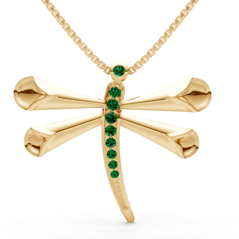 Emerald Dragonfly Pendant