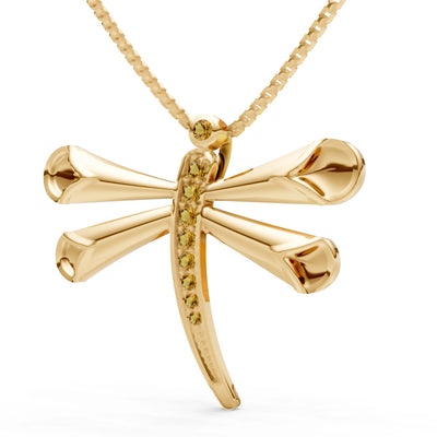 Citrine Dragonfly Pendant