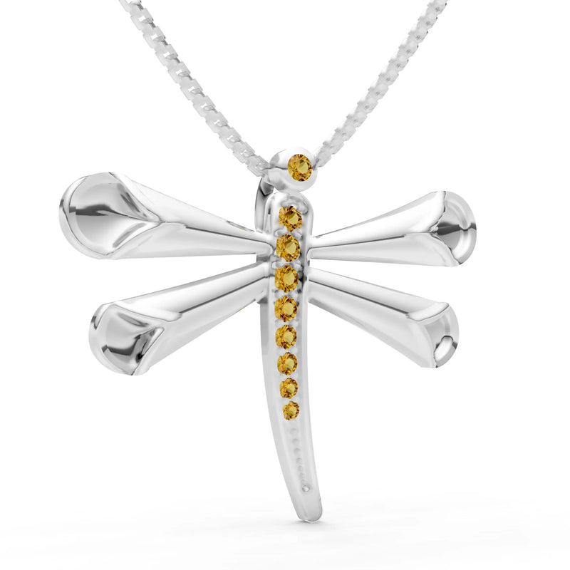 Citrine Dragonfly Pendant