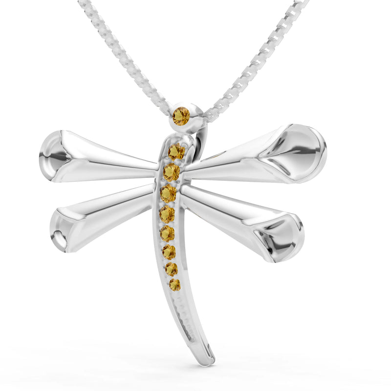 Citrine Dragonfly Pendant