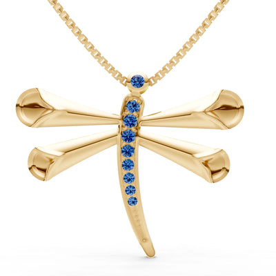 London Blue Topaz Dragonfly Pendant