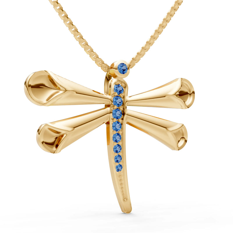 London Blue Topaz Dragonfly Pendant