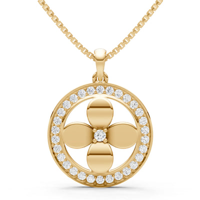 Diamond Flower Medallion Pendant